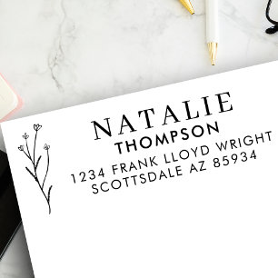 Cute Flower Return Address Self-inking Stamp