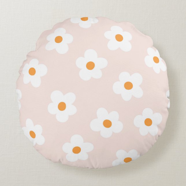 Cute flower  round cushion (Front)
