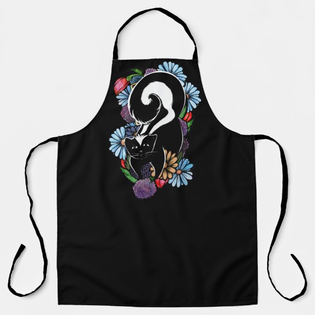 Cute Flower Skunk Apron (Front)