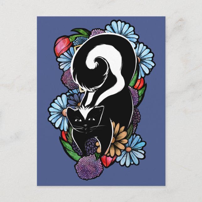 Cute Flower Skunk Postcard (Front)