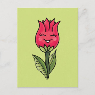 Cute Flower Spring Cartoon Characteranket Postcard