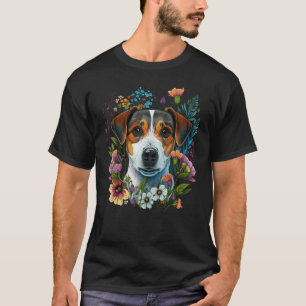 Cute Flower summer Floral Jack Russell Terrier T-Shirt
