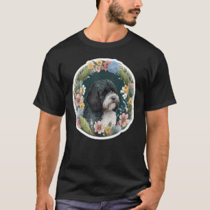 Cute Flower summer Floral Portuguese Water Dog T-Shirt