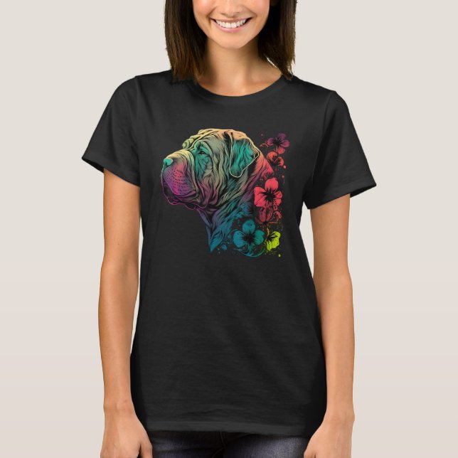 Cute Flower summer Floral Shar Pei T-Shirt (Front)