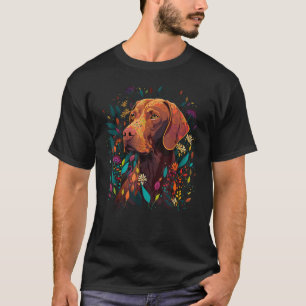 Cute Flower summer Floral Vizsla_1 T-Shirt