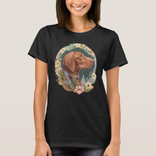 Cute Flower summer Floral Vizsla 3 T-Shirt