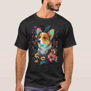 Cute Flower summer Floral Welsh Corgi 5 T-Shirt