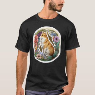 Cute Flower summer Floral Welsh Corgi T-Shirt