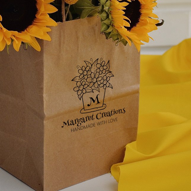 Cute Flower Vase Custom Handmade With Love, Large  Rubber Stamp (Creator Uploaded)