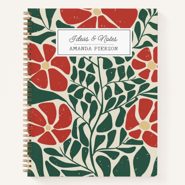 Cute Flower Wavy Personalised  Notebook (Front)