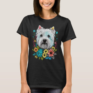 Cute Flower Westie summer Floral West Highland Whi T-Shirt
