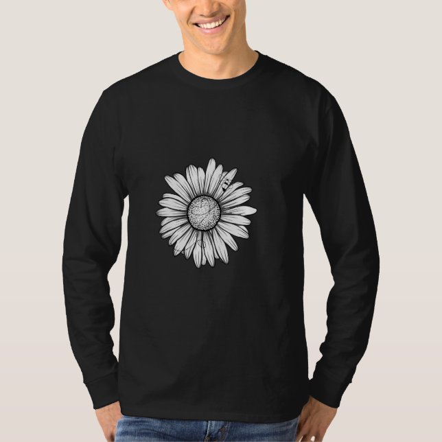 Cute Flower with Bumble Bee Tee For The Gardener (Front)