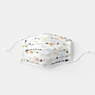 Cute Flowers and Birds on the Wire Cloth Face Mask