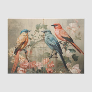 Cute flowers bird lovers  tissue paper