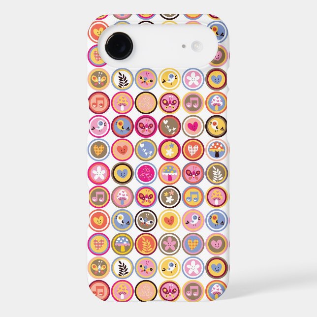 cute flowers, birds, hearts pattern Case-Mate iPhone case (Back)