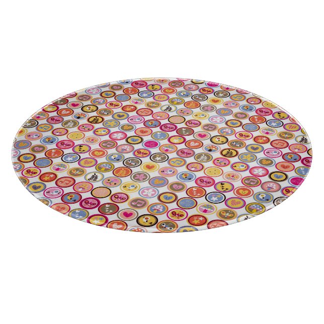 cute flowers, birds, hearts pattern cutting board (Corner)