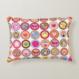 cute flowers, birds, hearts pattern decorative cushion