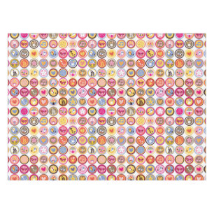 cute flowers, birds, hearts pattern tablecloth