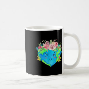 Cute Flowers Crown Planet Spring Nature Peace Eart Coffee Mug
