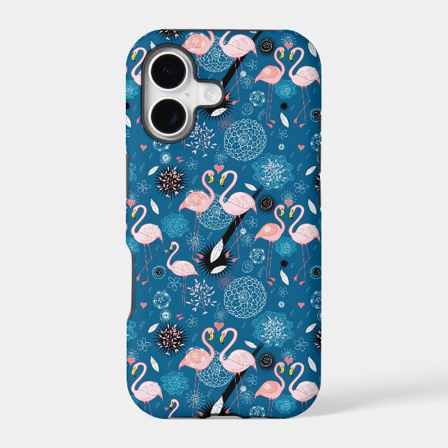 Cute flowers flamingos pattern (Back)