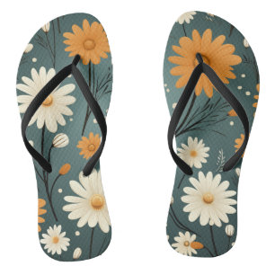 Cute flowers flip flops