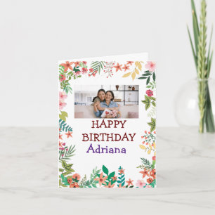 Cute Flowers Happy Mother`s Day Photo Card