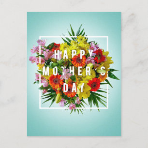 Cute Flowers Happy Mother's Day Floral  Postcard