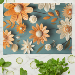 Cute flowers kitchen towel