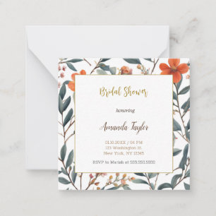 Cute Flowers Minimal Bridal Shower Card