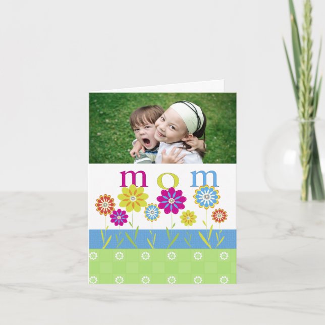 Cute Flowers Mother's Day Photo Card (Front)