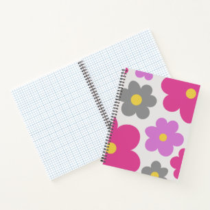 Cute flowers pink & purple Spiral Notebook