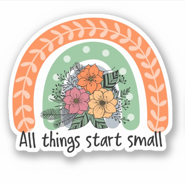 Cute Flowers Rainbow Inspirational Quote  (Front)