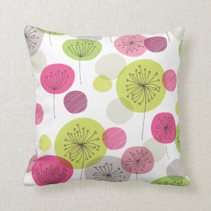 Cute flowers retro abstract pattern design cushion