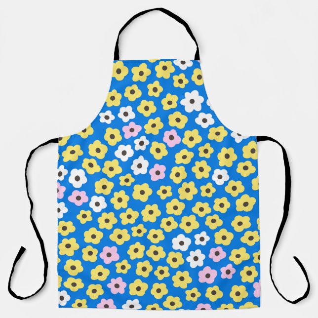 Cute flowers: seamless cartoon pattern. apron (Front)