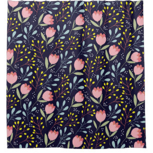 Cute flowers seamless pattern shower curtain