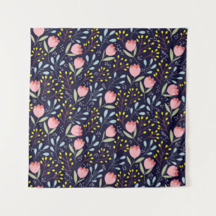 Cute flowers seamless pattern tapestry
