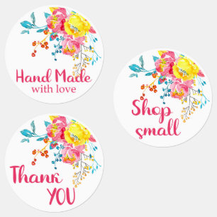 Cute Flowers Small Business Sticker Labels