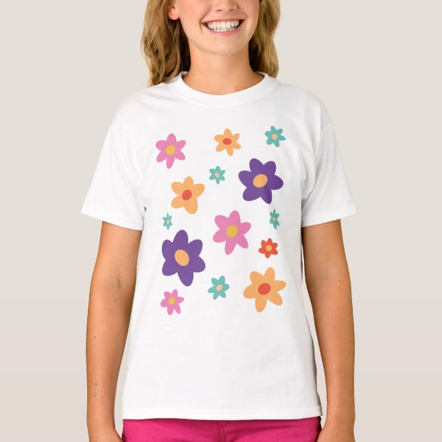 Cute Flowery Easter Spring T-Shirt (Front)