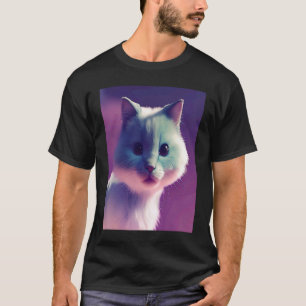 Cute Fluffy Adorable Cat Kitten Soft White as Snow T-Shirt