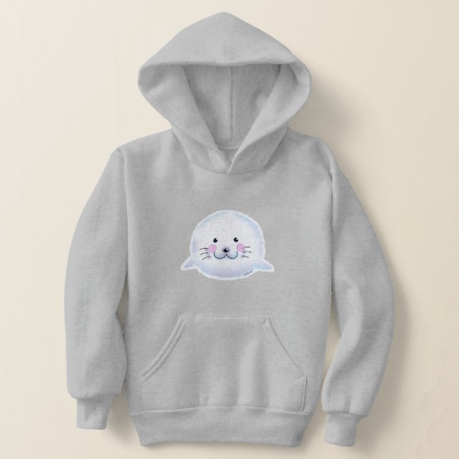 Cute Fluffy Baby Seal Illustration (Laydown)
