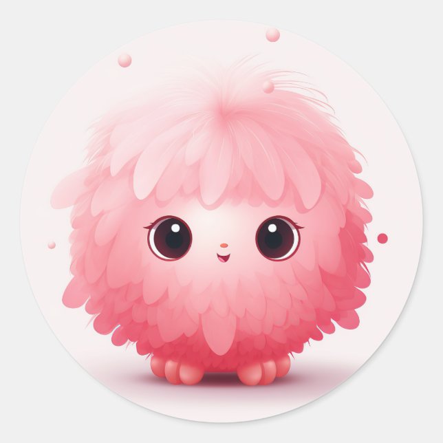  Cute Fluffy Ball Cartoon Stickers (Front)