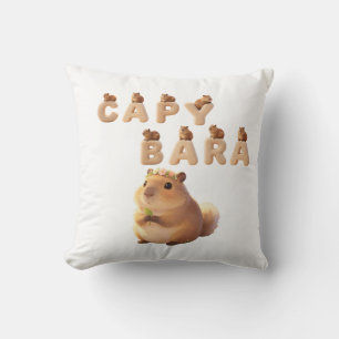 Cute Fluffy Capybara Decorative Pillow, Adorable A Cushion