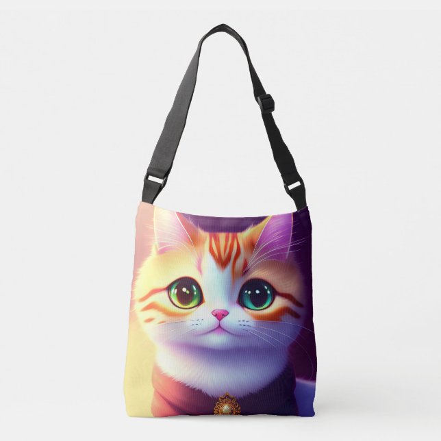 Cute fluffy cat crossbody bag (Front)