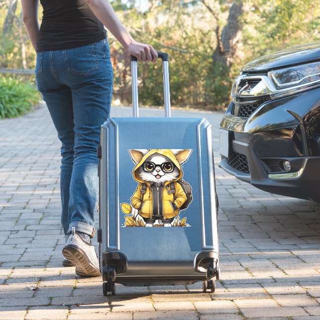 cute fluffy cat fall aesthetics   (Suitcase Insitu)