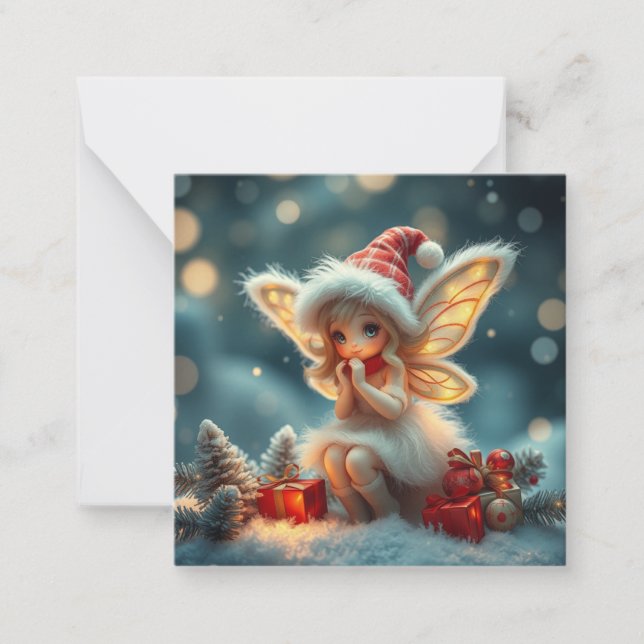 Cute fluffy christmas  Fairy Card (Front)