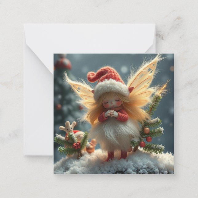 Cute fluffy christmas  Fairy Card (Front)