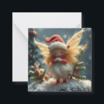 Cute fluffy christmas  Fairy Card<br><div class="desc">This captivating Christmas card is the ultimate way to spread holiday joy. Featuring a stunning Fairy picture that captures the wonder and magic of the season. Fluffy Christmas fairy playing in the Snow. With a premium feel and blank interior, these cards allow you to craft a heartfelt, customized greeting that...</div>