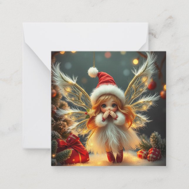 Cute fluffy christmas  Fairy Card (Front)