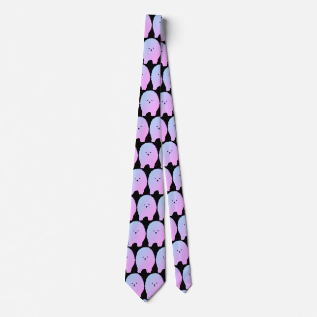 Cute Fluffy Dog Art Tie (Front)