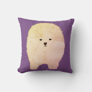 Cute Fluffy Dog Pink Dog Throw Cushion